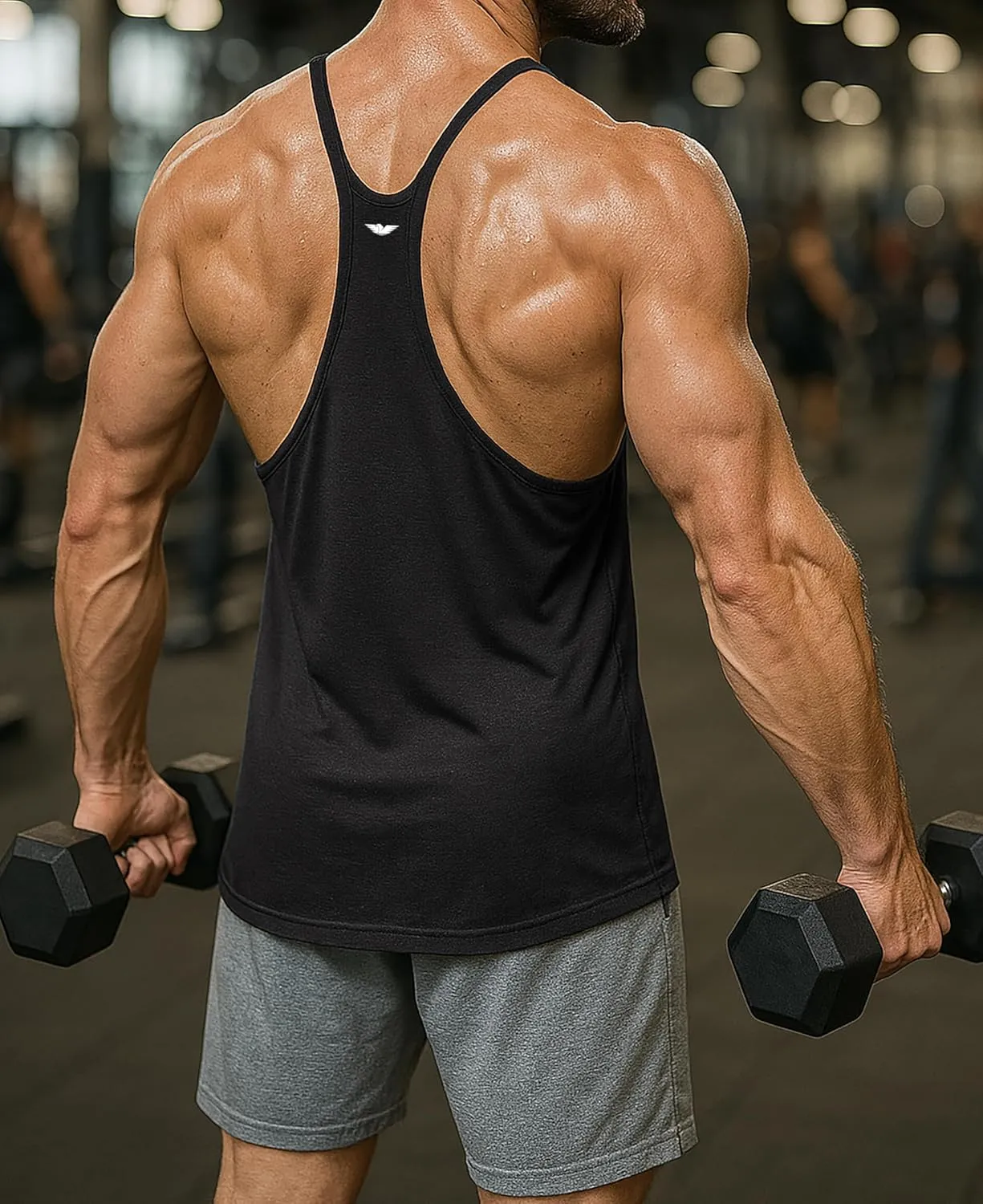 AMERICAN HEAVEN Men's 5 Pack Dry Fit Y-Back Muscle Tank | Stringer Workout Tank Tops