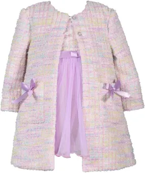 Bonnie Jean Girl's Spring Easter Dress and Coat Set for Baby, Toddler and Little Girls