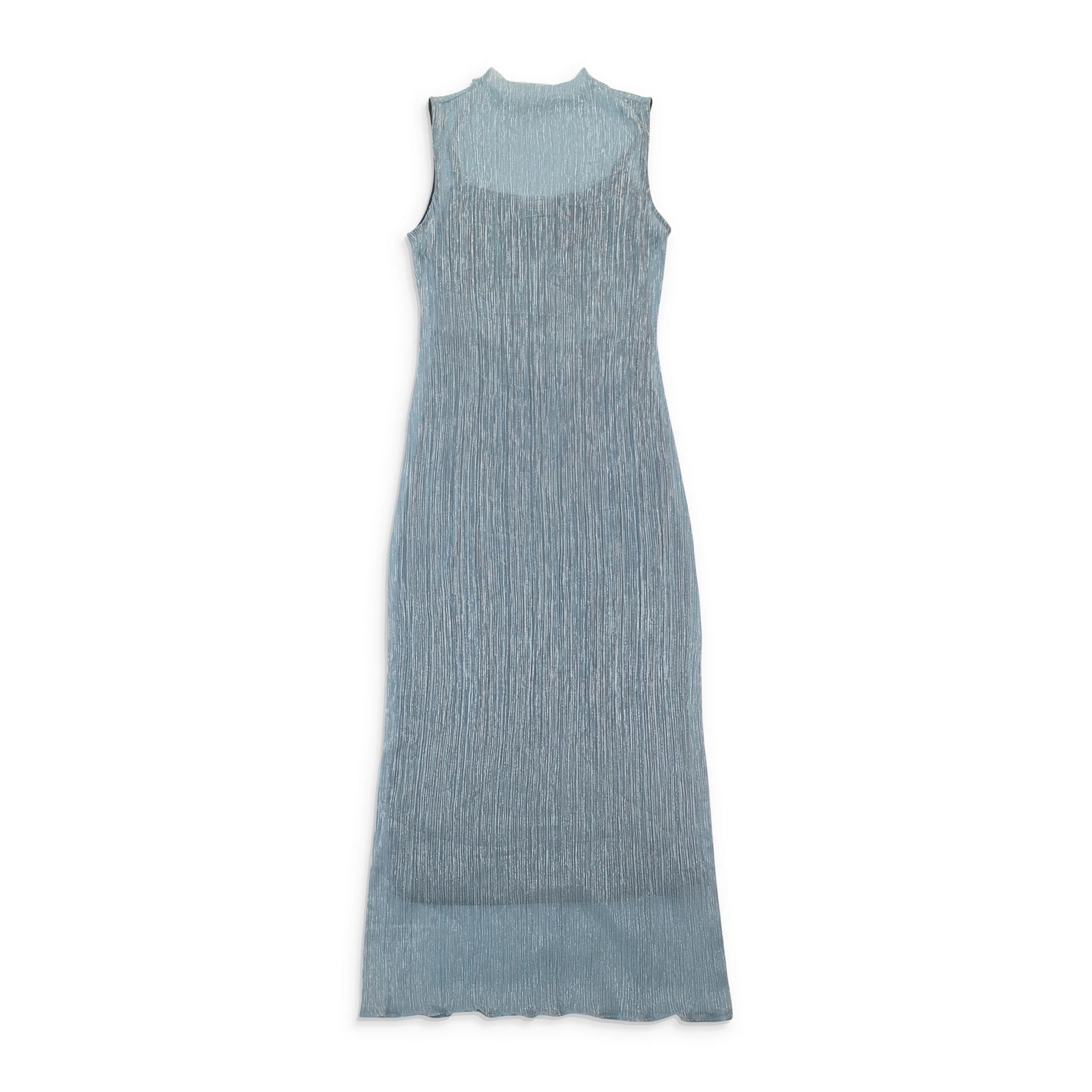 CALLIPYGIAN PLEATED LUREX LIGHT?BLUE TANK DRESS