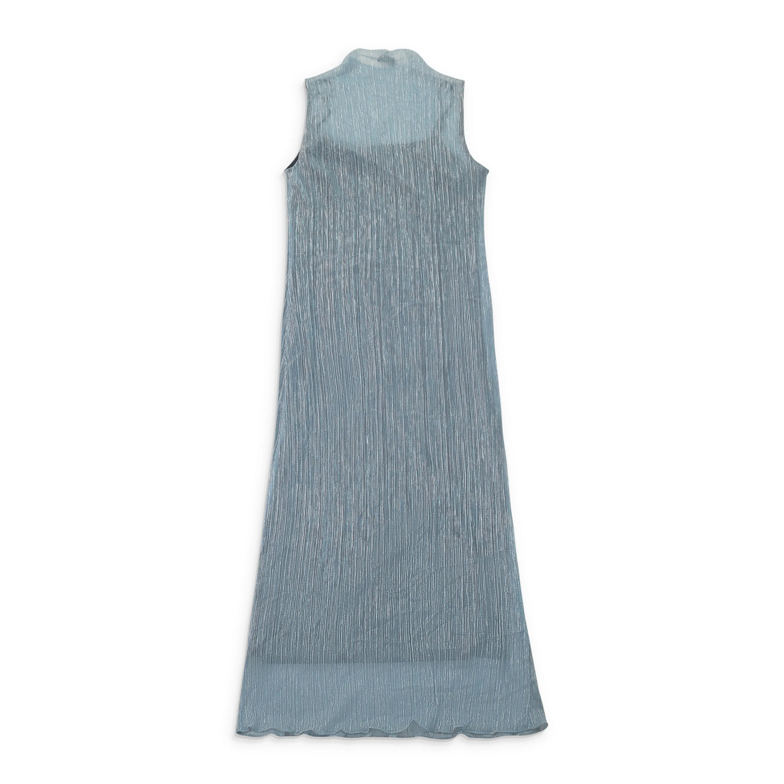 CALLIPYGIAN PLEATED LUREX LIGHT?BLUE TANK DRESS