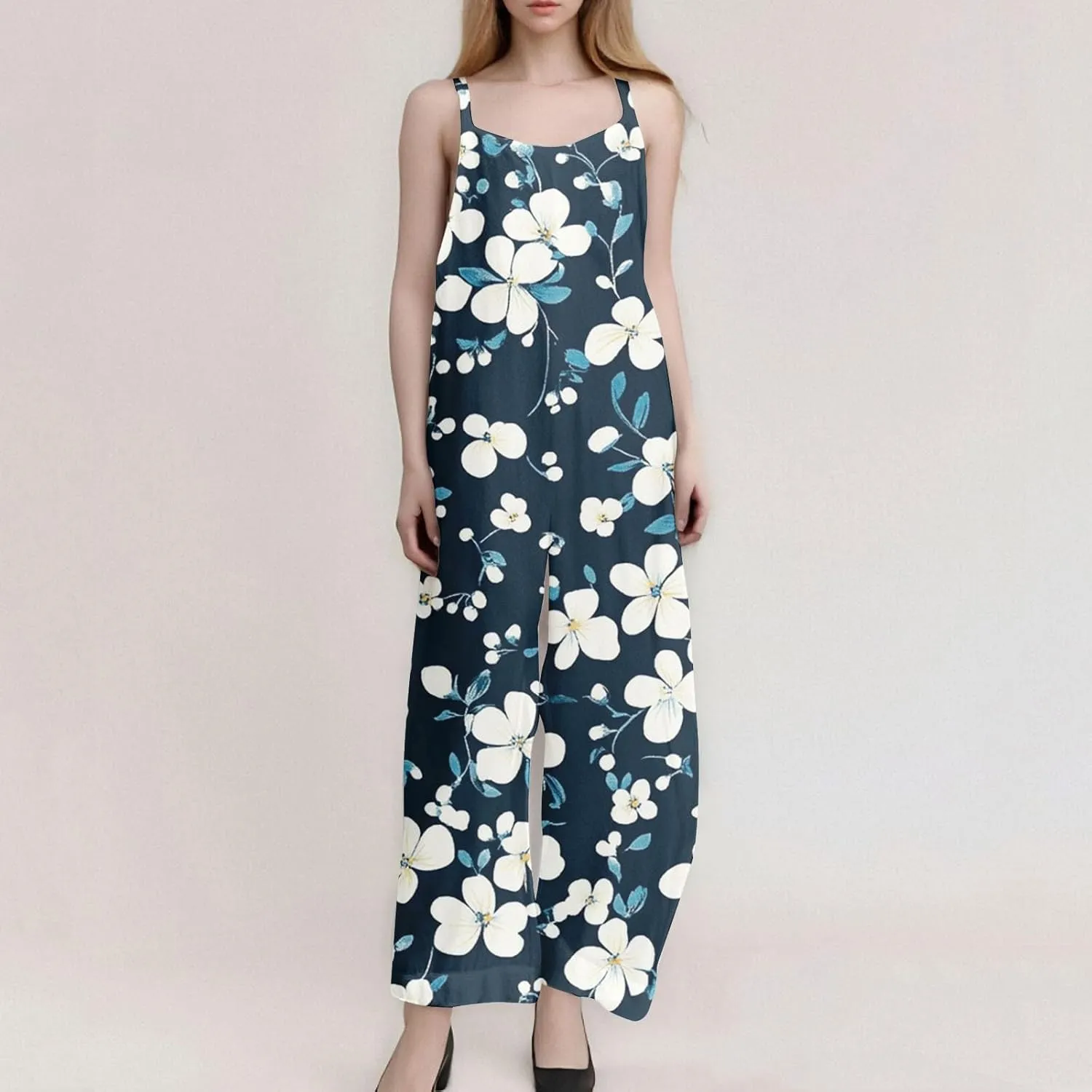 Casual Womens Jumpsuit, Fashion Loose Trendy Spring Wide Leg Boho Womens Rompers for Summer