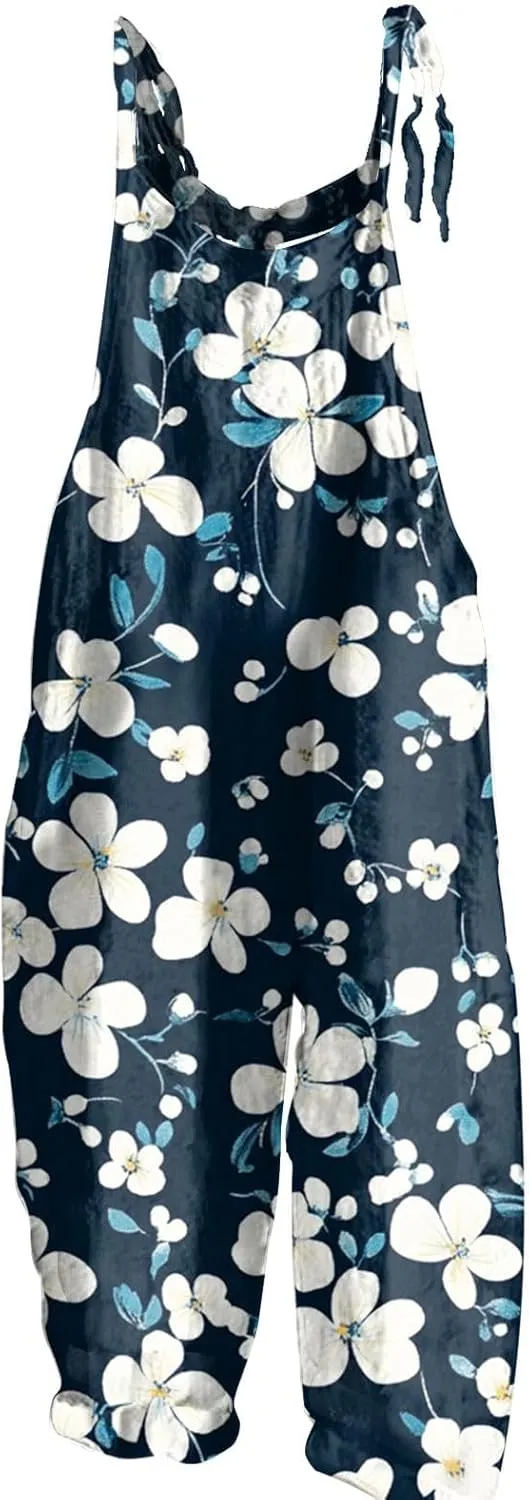 Casual Womens Jumpsuit, Fashion Loose Trendy Spring Wide Leg Boho Womens Rompers for Summer