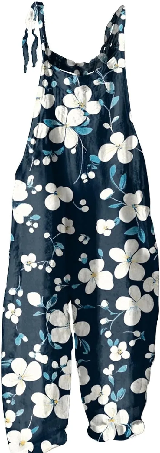 Casual Womens Jumpsuit, Fashion Loose Trendy Spring Wide Leg Boho Womens Rompers for Summer