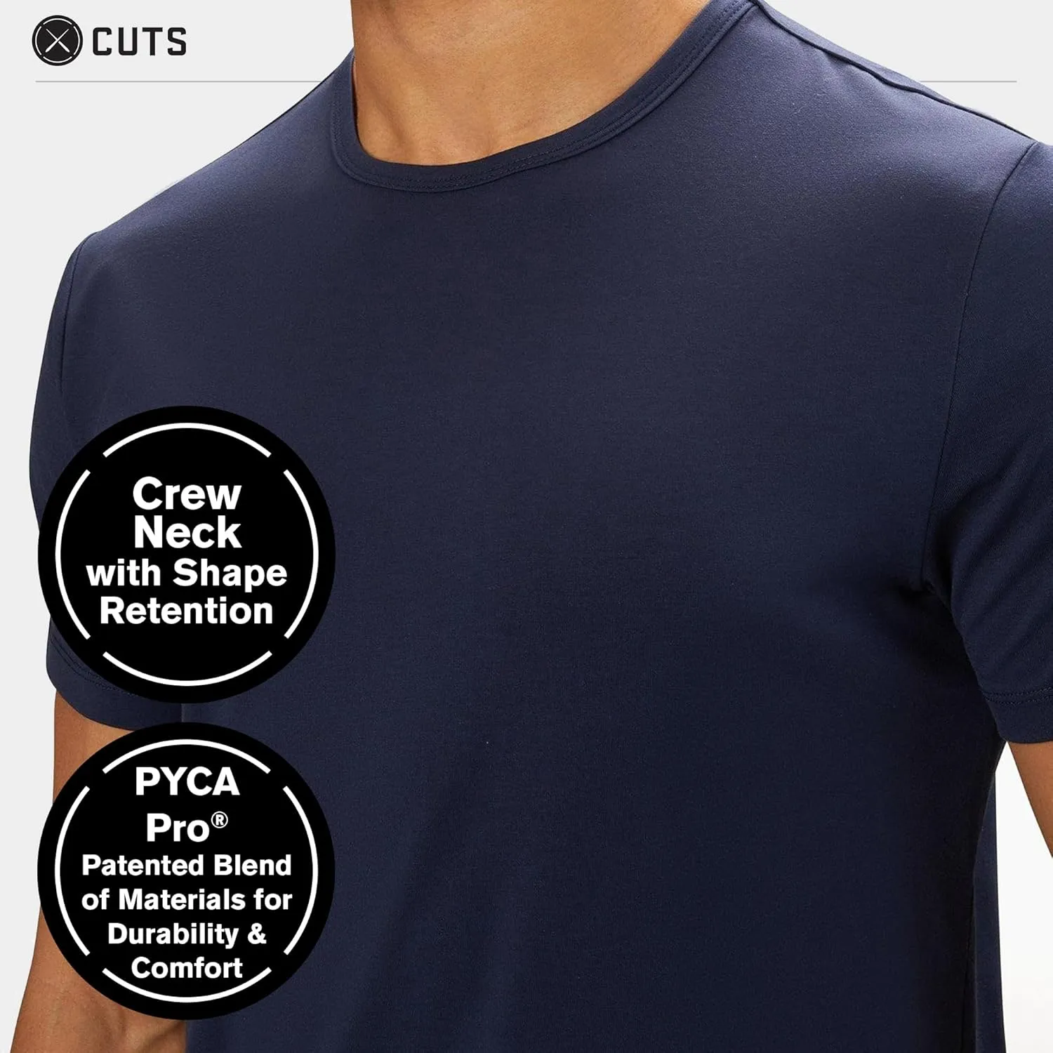 Clothing Men's Premium AO Crew Neck Casual Short Sleeve T-Shirt | Classic Curve Hem | PYCA Pro Soft Fabric