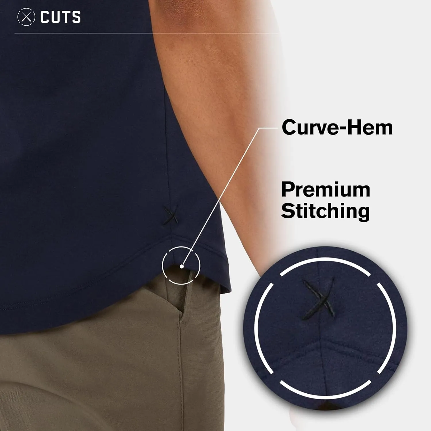 Clothing Men's Premium AO Crew Neck Casual Short Sleeve T-Shirt | Classic Curve Hem | PYCA Pro Soft Fabric