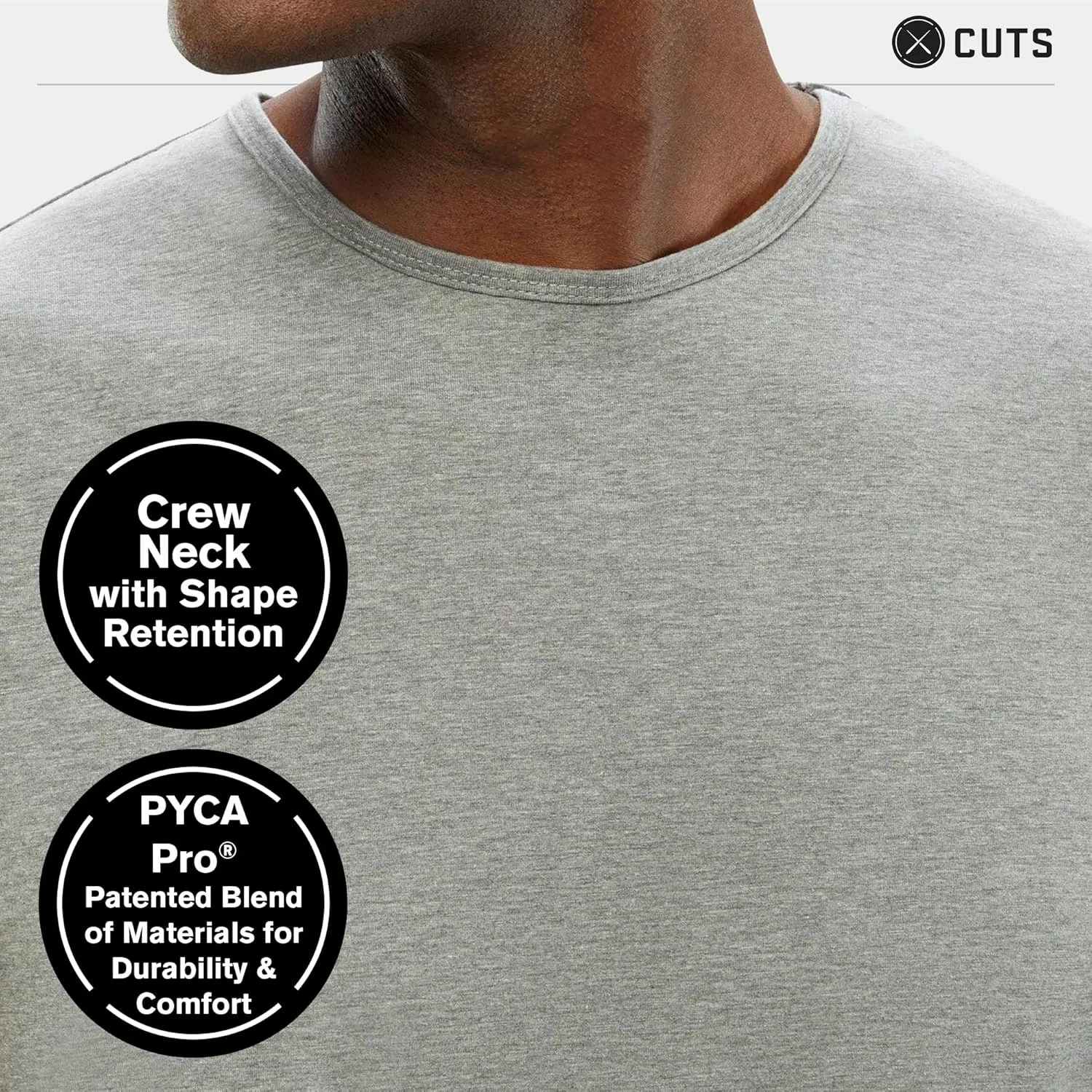 Clothing Men's Premium AO Crew Neck Casual Short Sleeve T-Shirt | Classic Curve Hem | PYCA Pro Soft Fabric