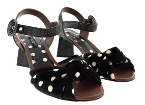 Dolce & Gabbana Women's Polka Dot Bow Block Heel Sandals-EU36.5