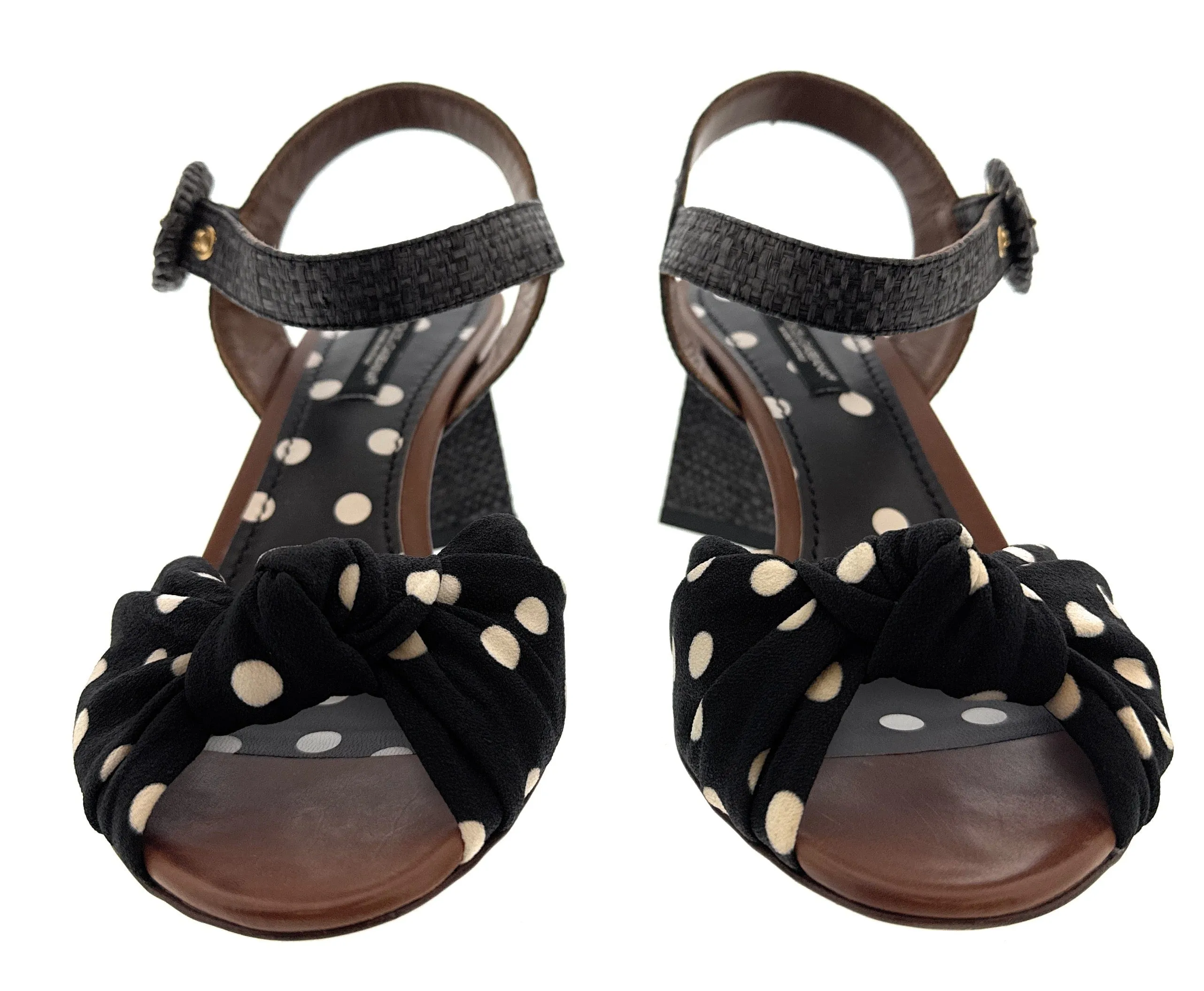 Dolce & Gabbana Women's Polka Dot Bow Block Heel Sandals-EU37