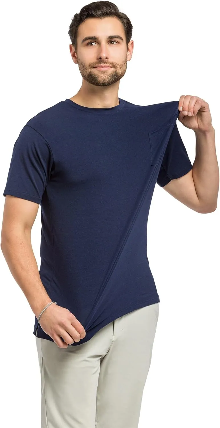 Fishers Finery Men's Soft Cotton Modal Crew Neck Pocket Tee