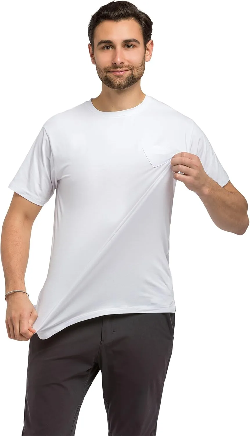 Fishers Finery Men's Soft Cotton Modal Crew Neck Pocket Tee
