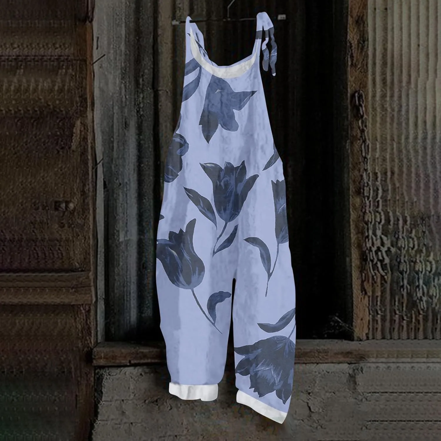 Floral Jumpsuits for Women, Spring Loose Beach Fashion Boho Casual Womens Romper