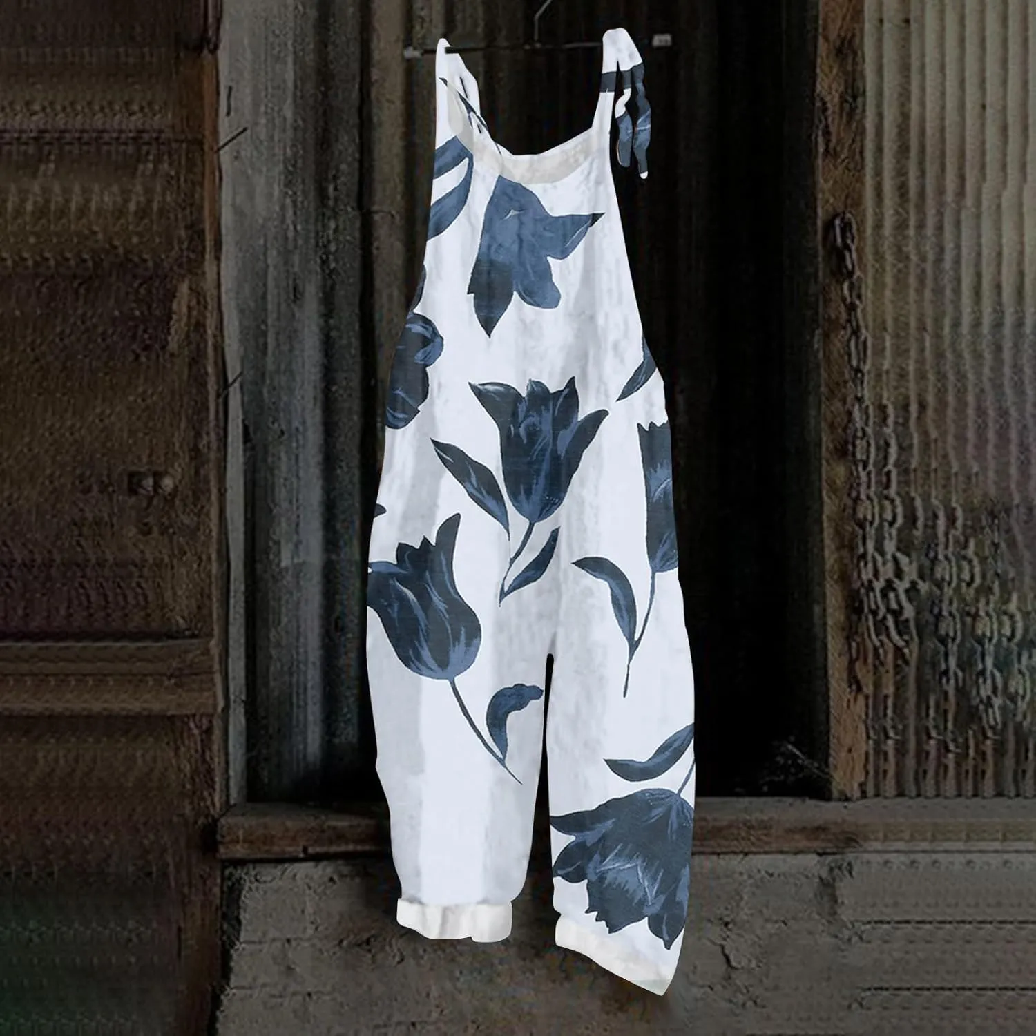 Floral Jumpsuits for Women, Spring Loose Beach Fashion Boho Casual Womens Romper