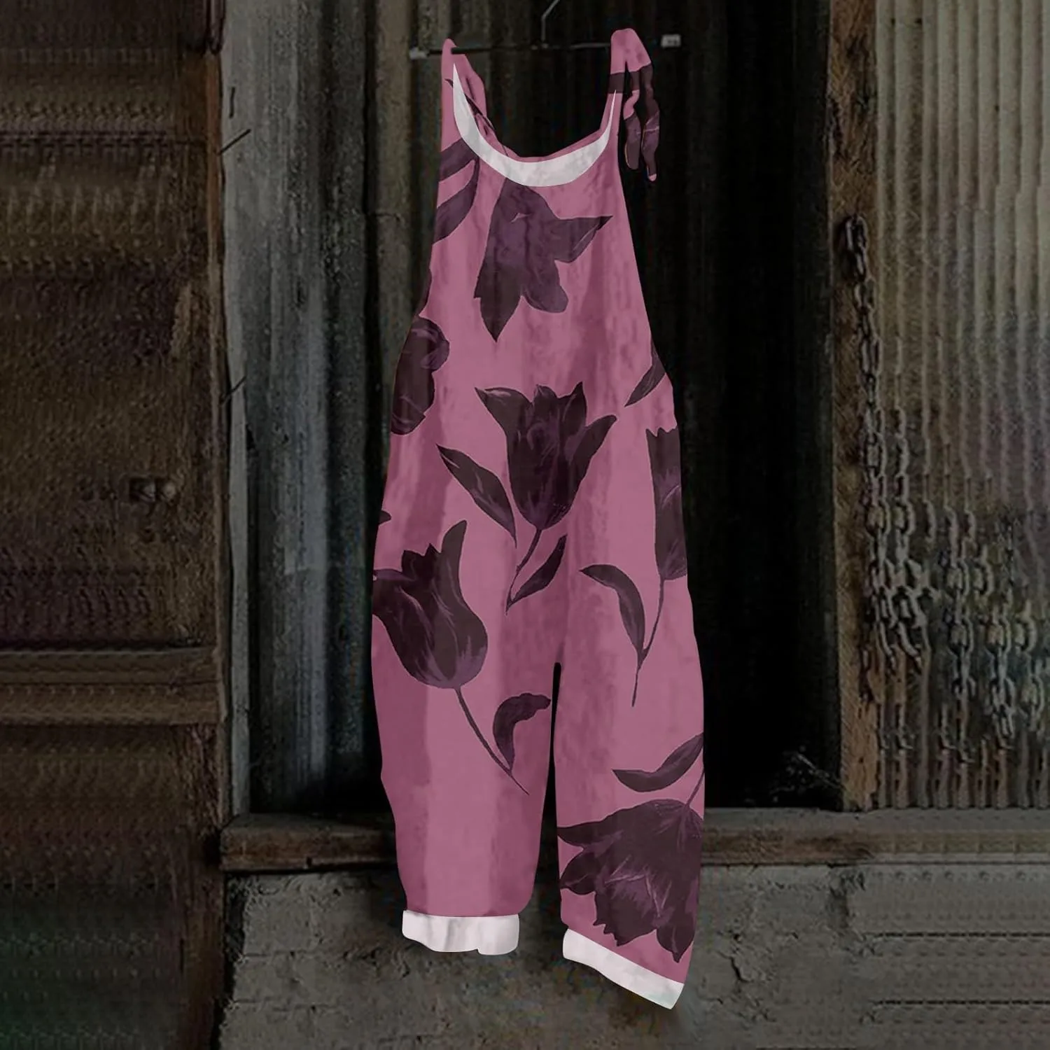 Floral Jumpsuits for Women, Spring Loose Beach Fashion Boho Casual Womens Romper
