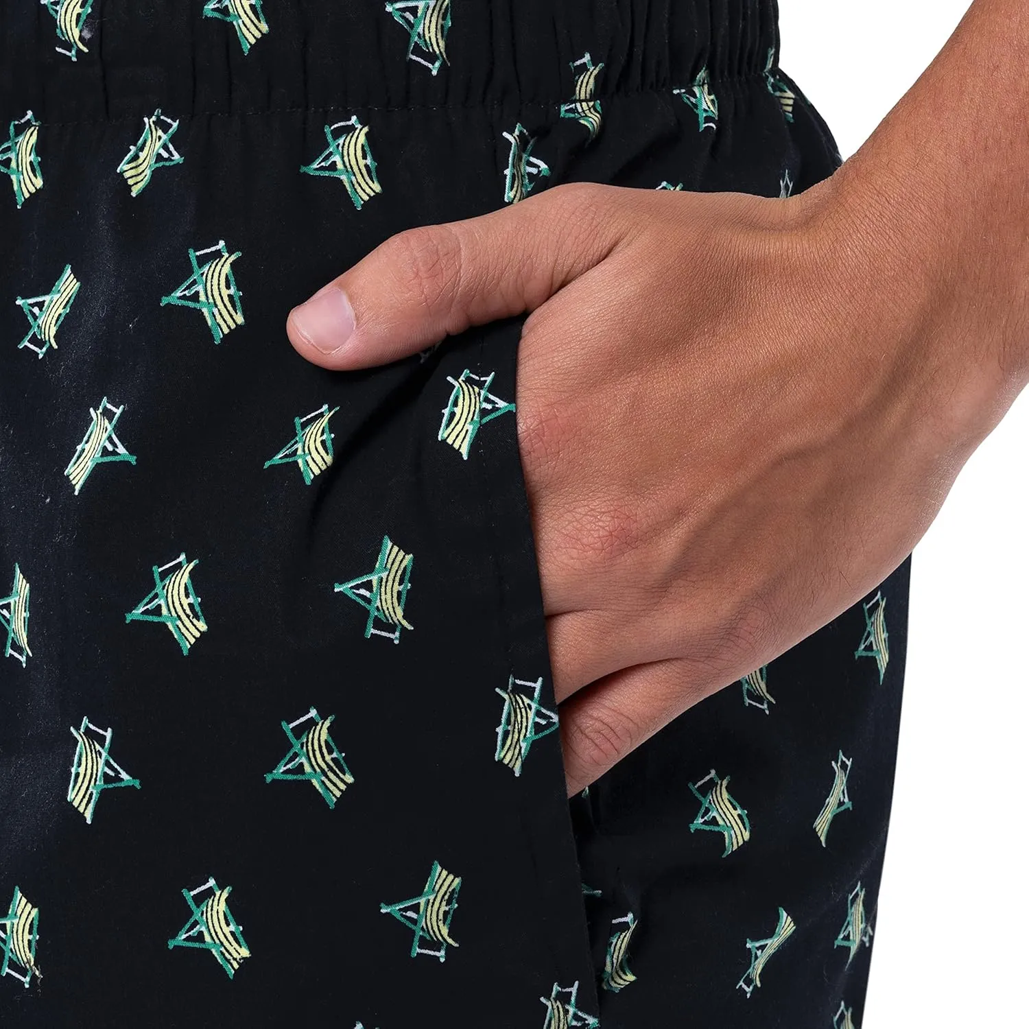 IZOD mens Printed Poplin Relaxed Fit Drawstring Sleep Shorts