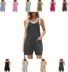 Lahloya Maternity Jumpsuit Shorts, Oversized Maternity Romper with Pockets, Adjustable Straps,Breathable Summer