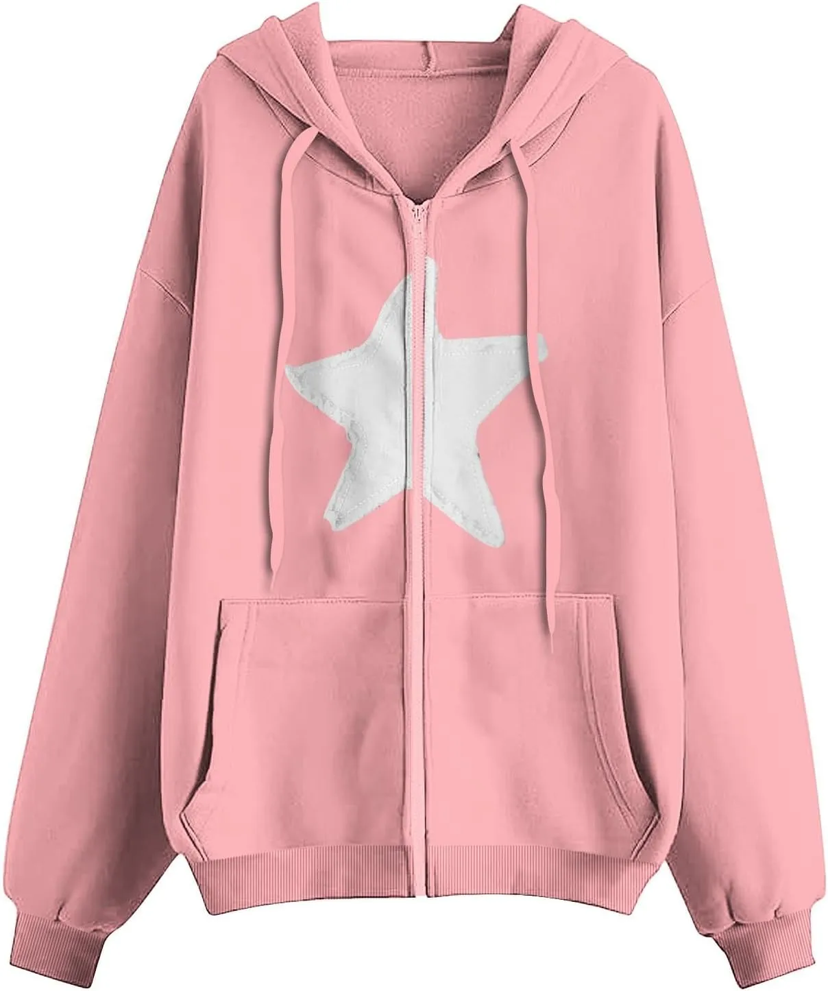 Long Sleeve Hooded Sweatshirt Coat Women Casual Light Jacket Zip Outwear with Pocket Athletic Cardigan Fall Tops
