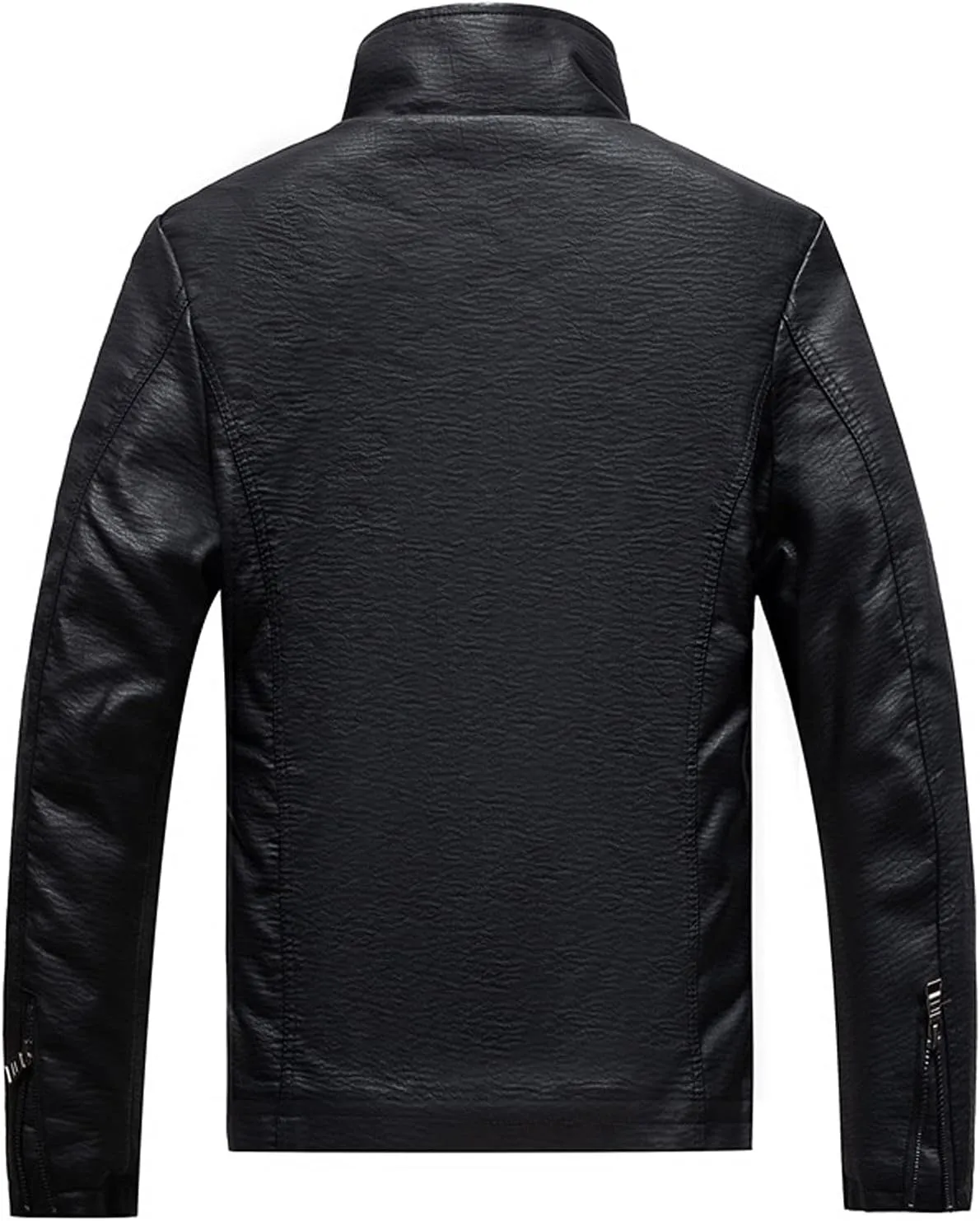 Maryia Men's Classic Faux Leather Sherpa Fleece Lined Bomber Jacket Tactical Outdoor Sports Basic Trucker Jacket