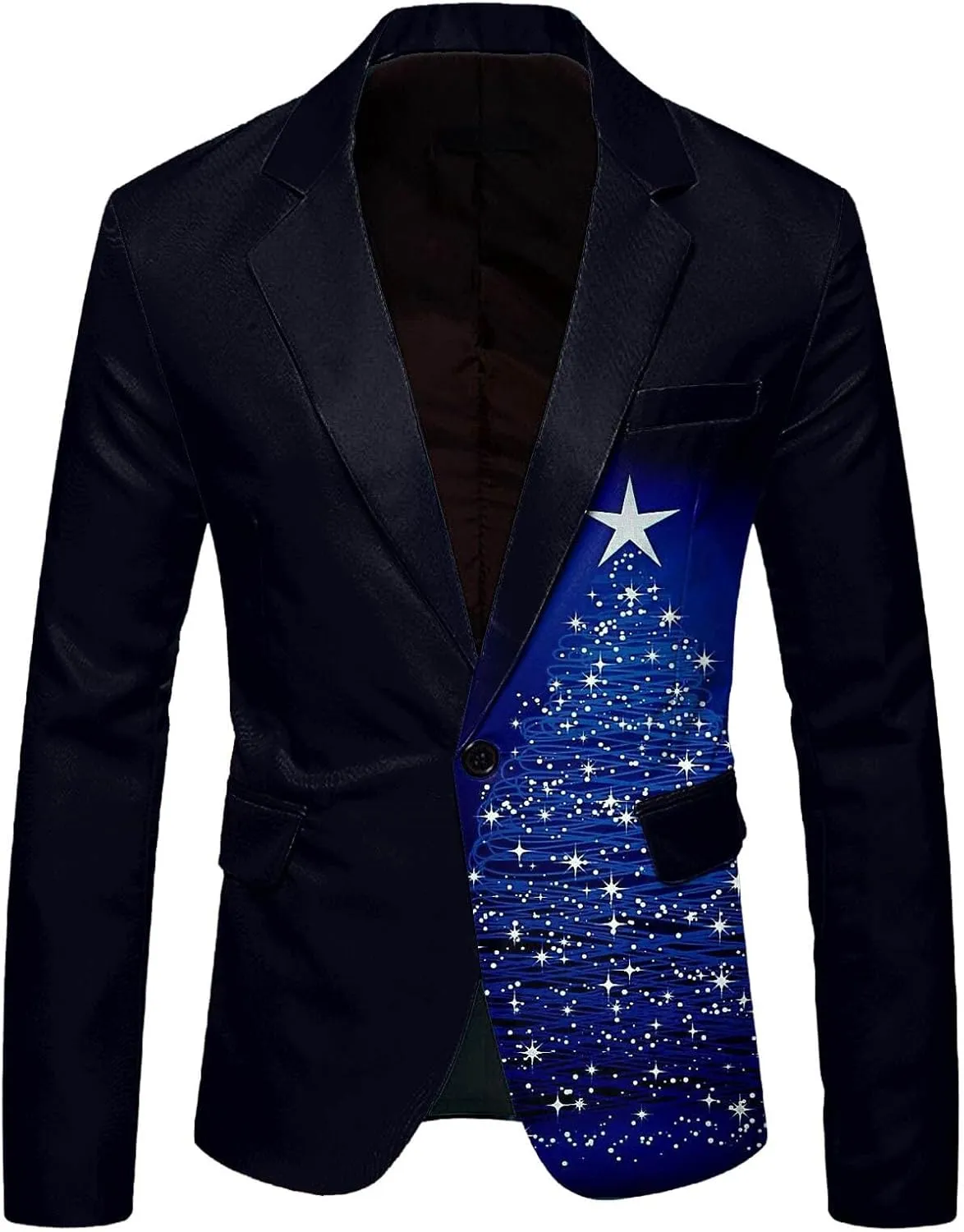 Mens Chirstmas Blazers Jacket Funny Light Up Xmas Suit Jackets Holiday Party Blazer Casual Business One Button Blazer