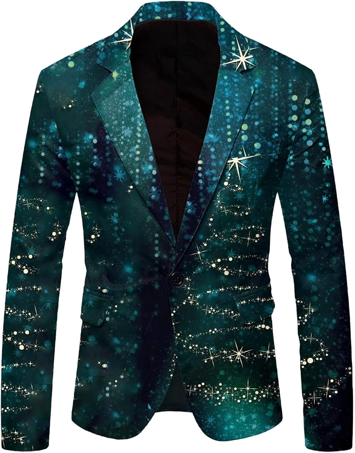Mens Chirstmas Blazers Jacket Funny Light Up Xmas Suit Jackets Holiday Party Blazer Casual Business One Button Blazer