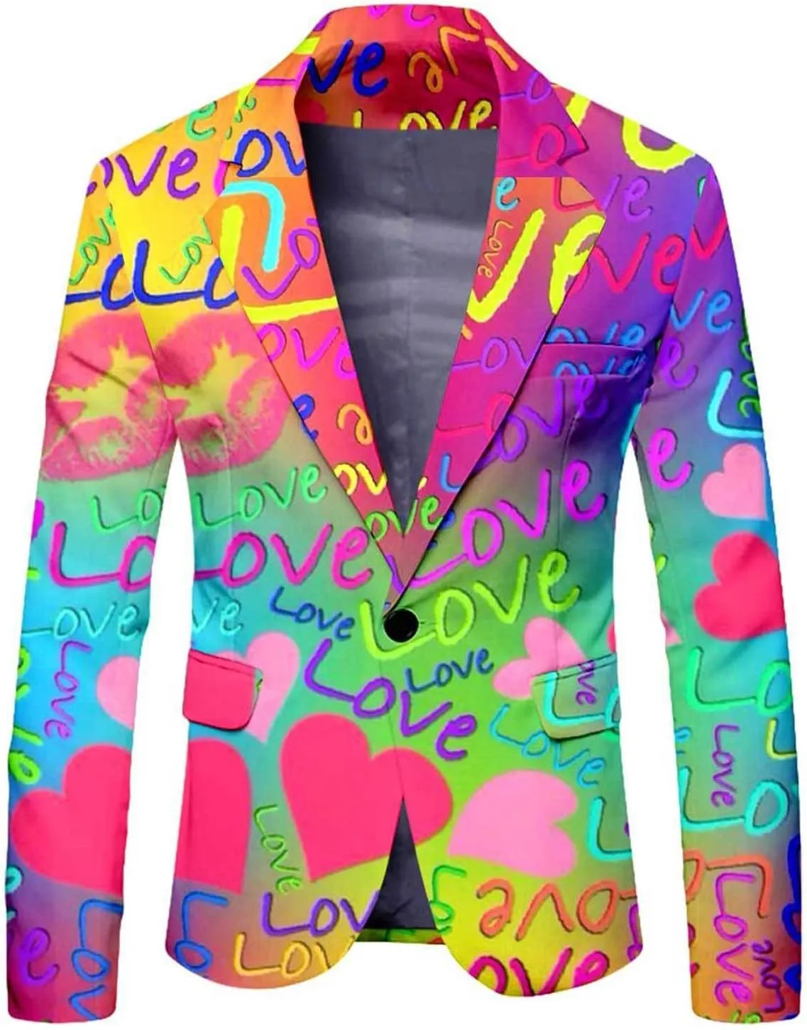 Mens Chirstmas Blazers Jacket Funny Light Up Xmas Suit Jackets Holiday Party Blazer Casual Business One Button Blazer