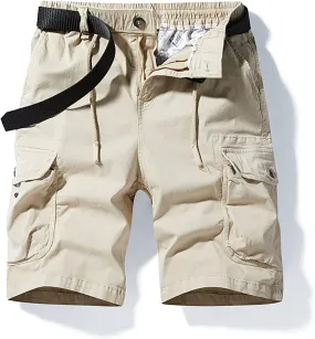 Men's Cotton Twill Cargo Shorts Classic Relaxed Fit Tactical Shorts Casual Outdoor Fishing Shorts with Multi Pockets