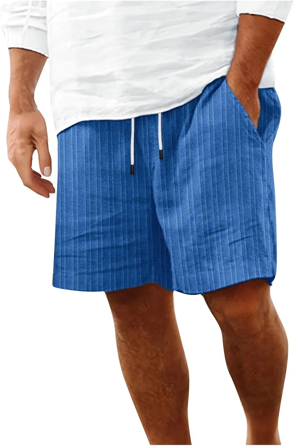Men's Shorts Casual Beach Shorts Hawaiian Shorts for Men Summer Linen Shorts Relaxed Fit Loungewear Stylish Stripes Print