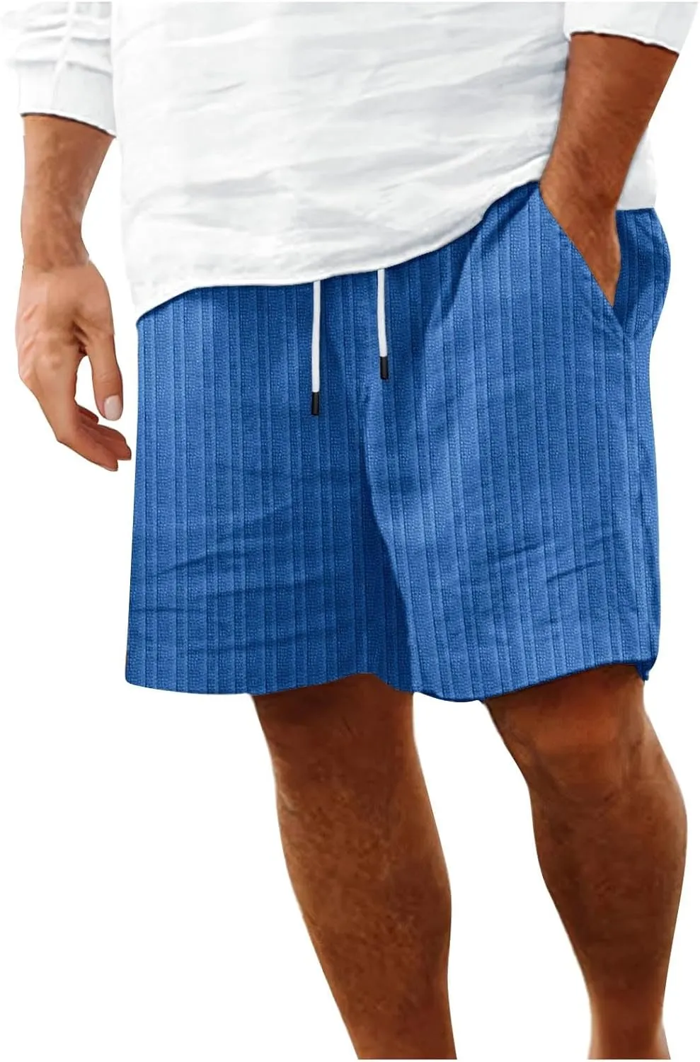 Men's Shorts Casual Beach Shorts Hawaiian Shorts for Men Summer Linen Shorts Relaxed Fit Loungewear Stylish Stripes Print