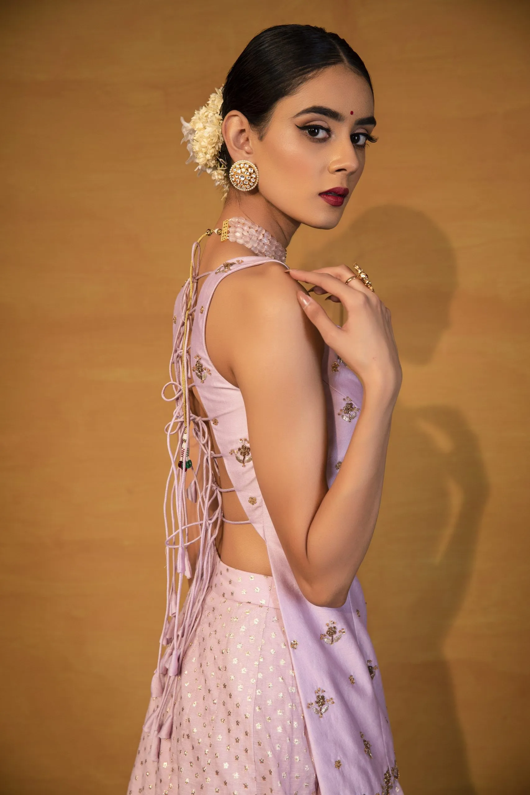 Pastel Lavender embellished lehenga set