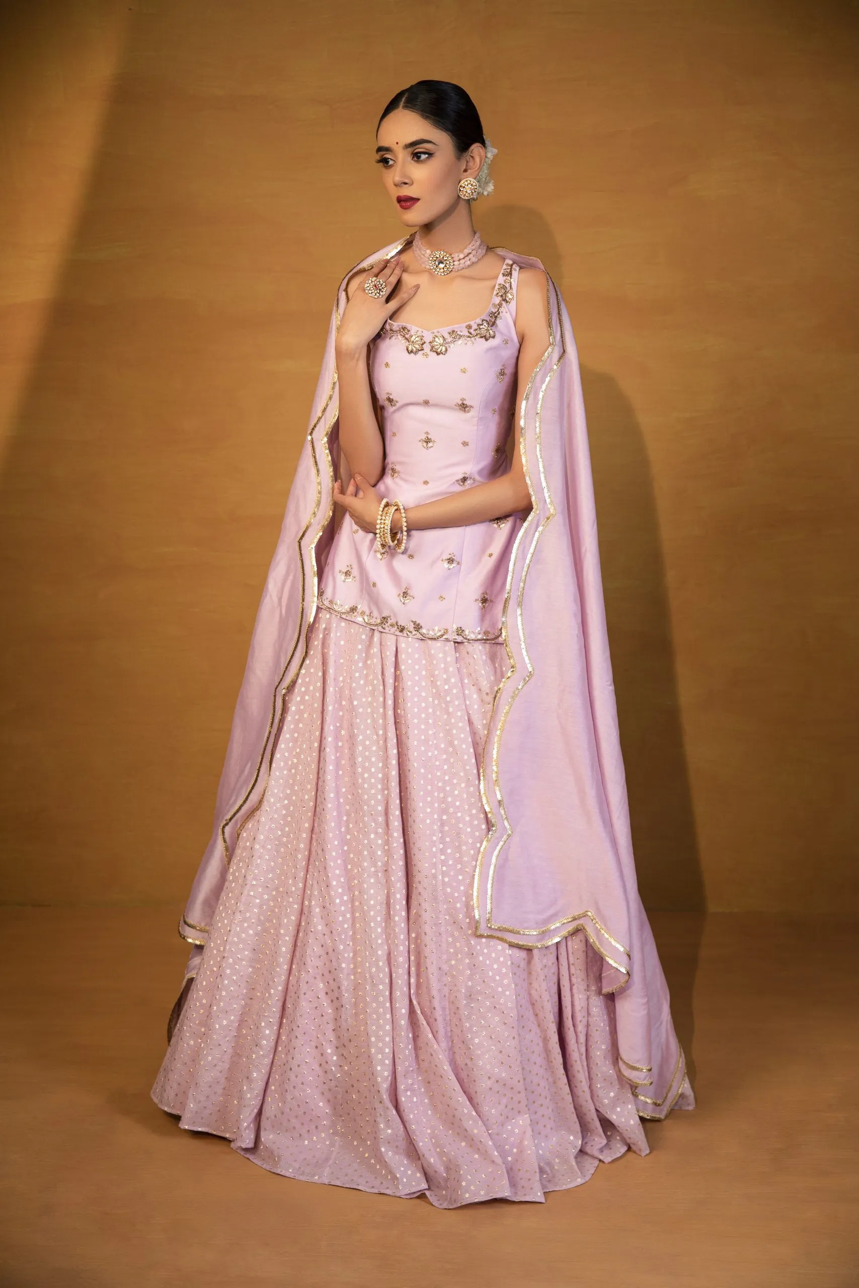 Pastel Lavender embellished lehenga set