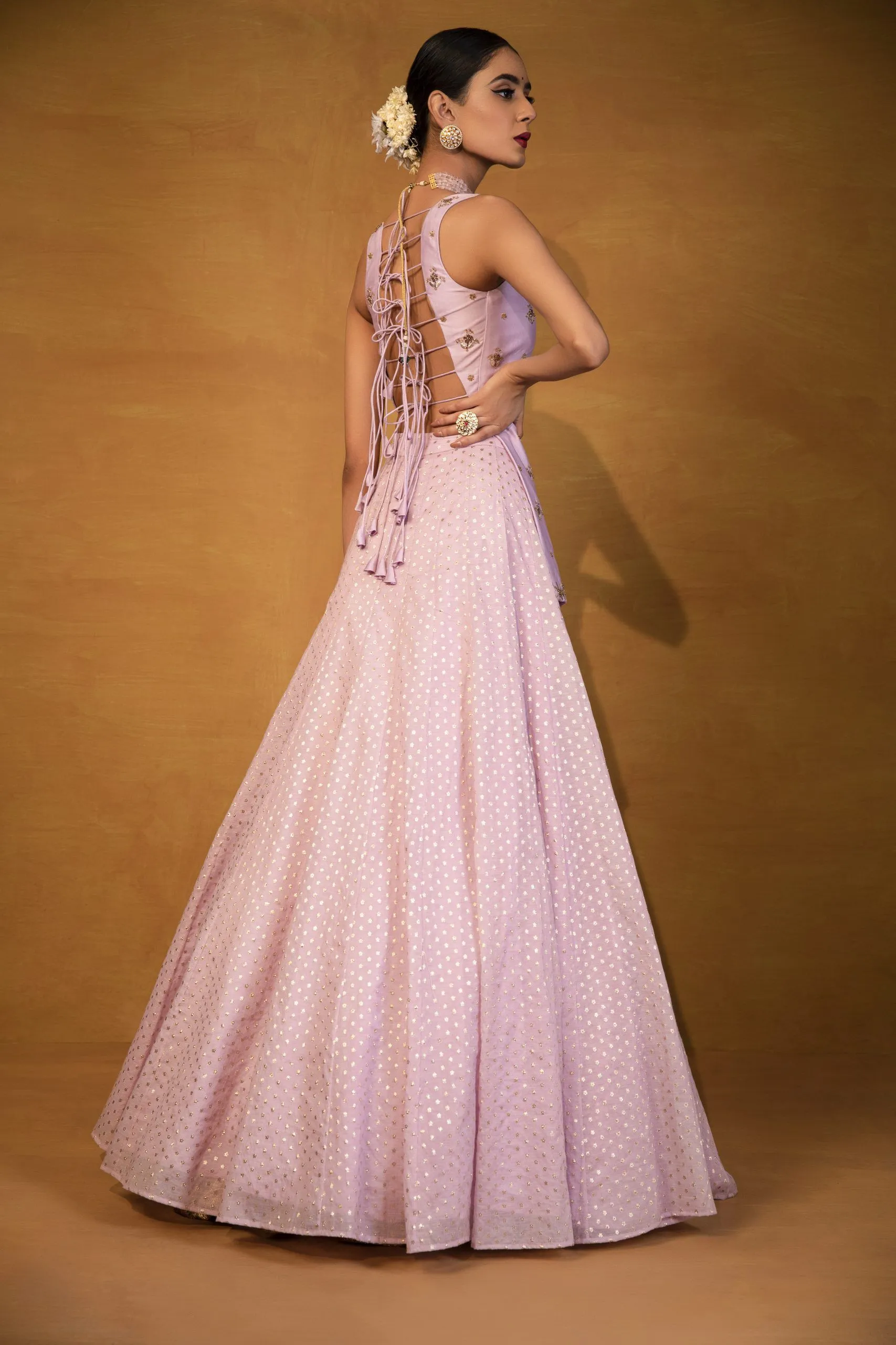 Pastel Lavender embellished lehenga set
