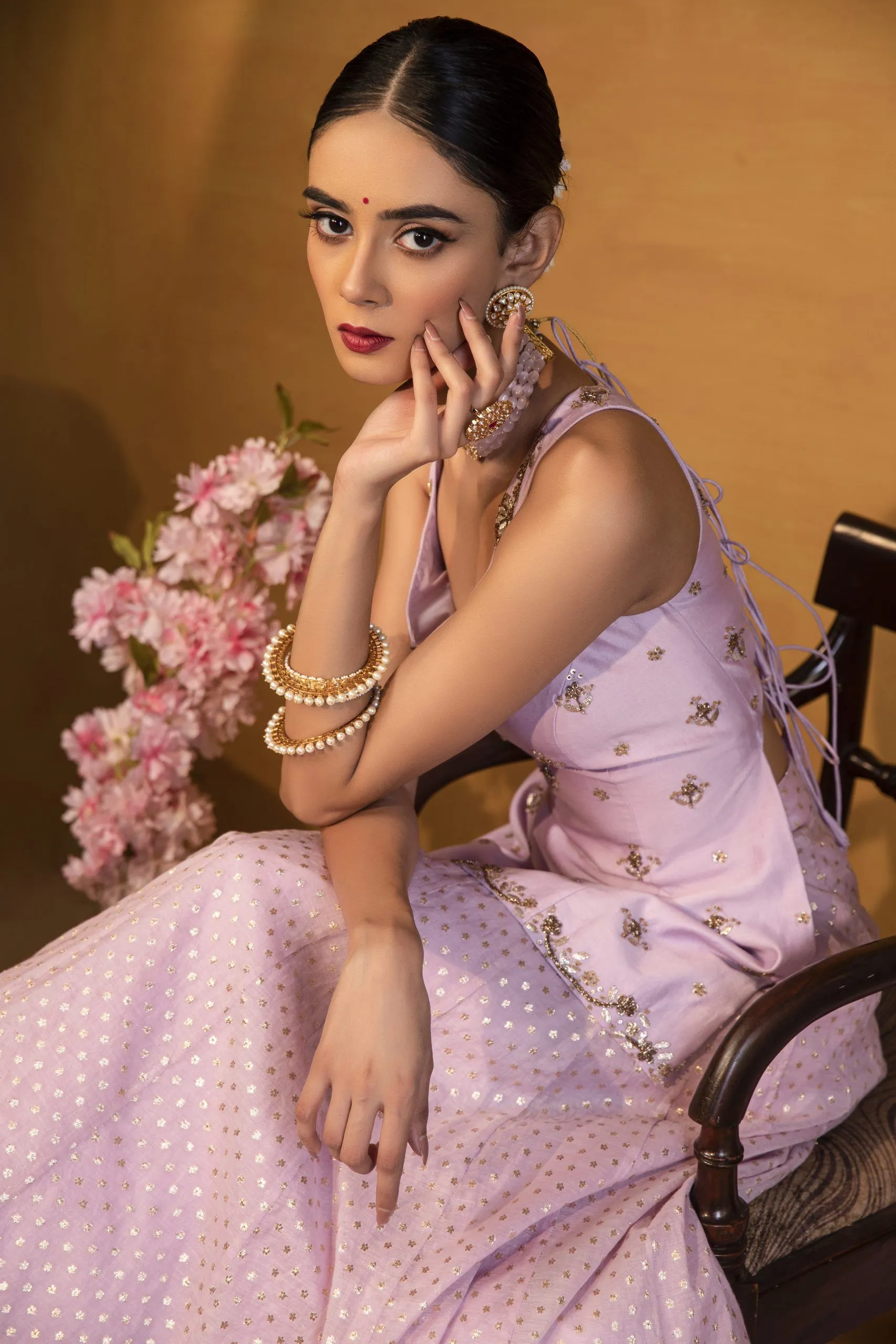 Pastel Lavender embellished lehenga set