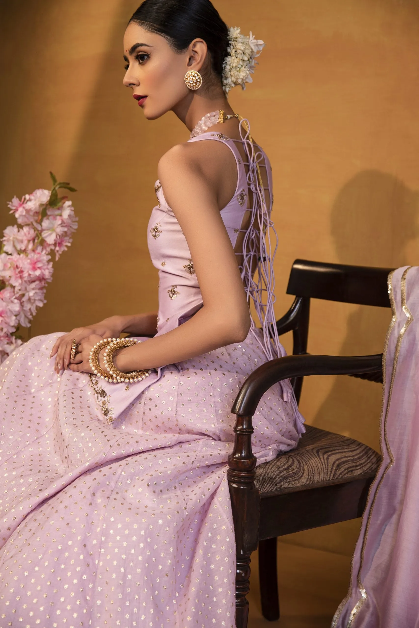 Pastel Lavender embellished lehenga set