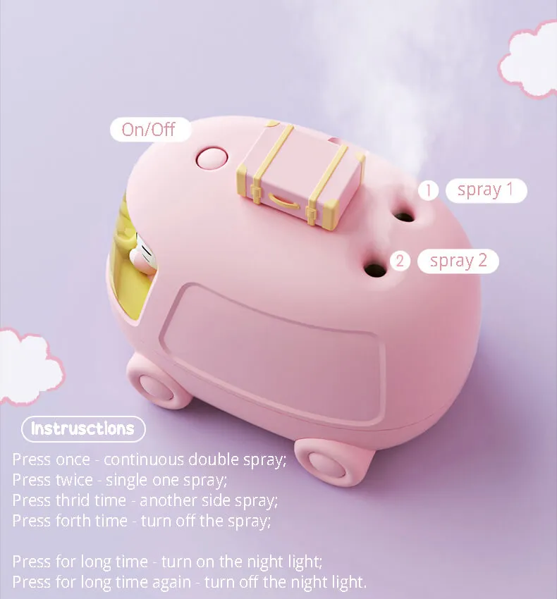 Sanrio Bus Shaped Mist Humidifier With Night Light