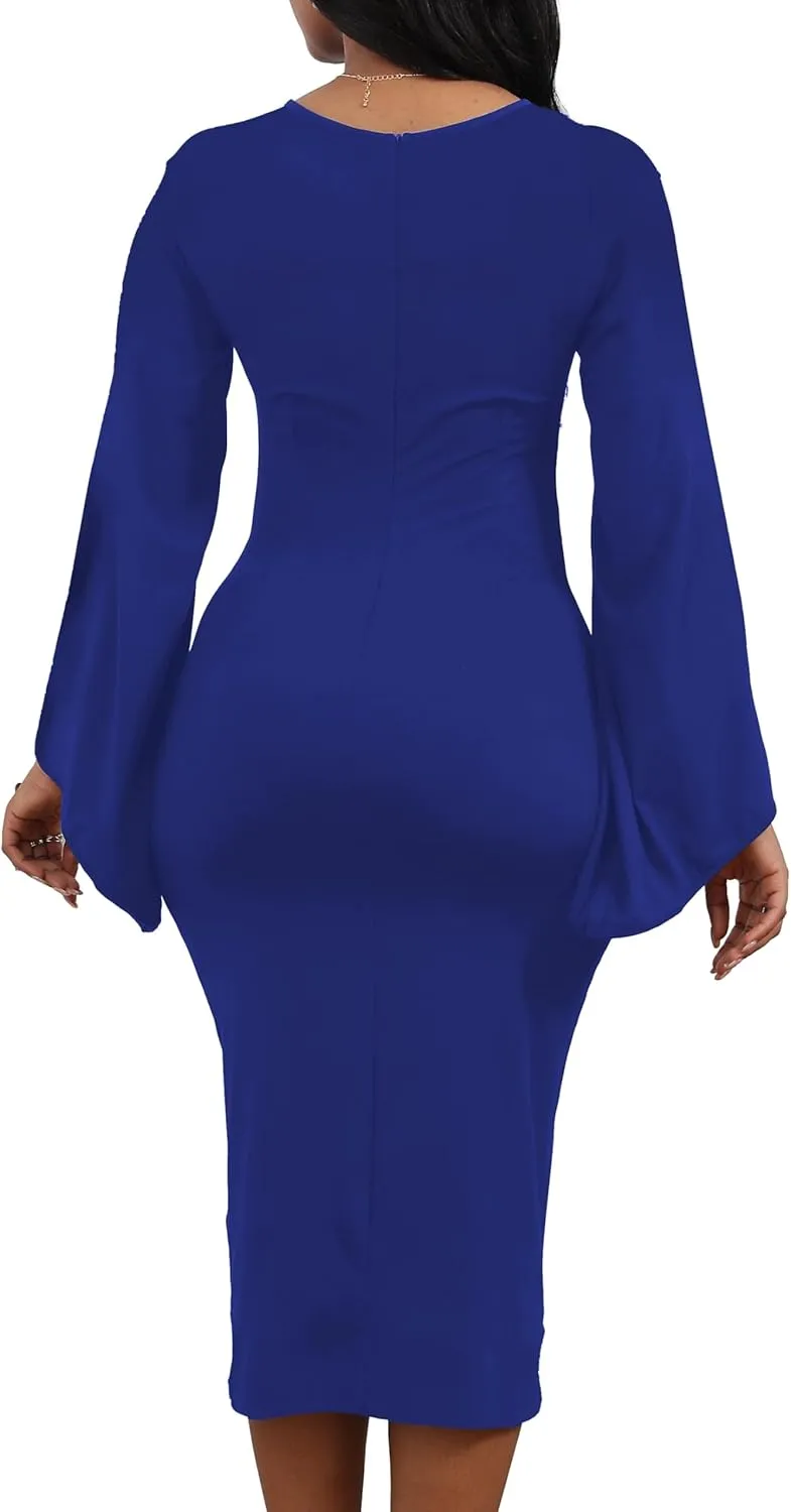 SeNight Women's Elegant Dress Bodycon Work Business Pencil Dresses