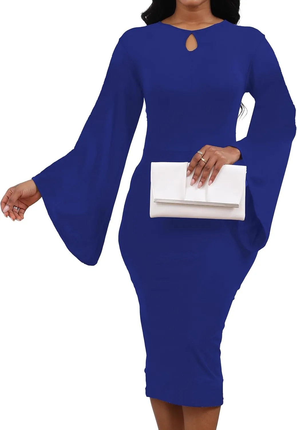 SeNight Women's Elegant Dress Bodycon Work Business Pencil Dresses