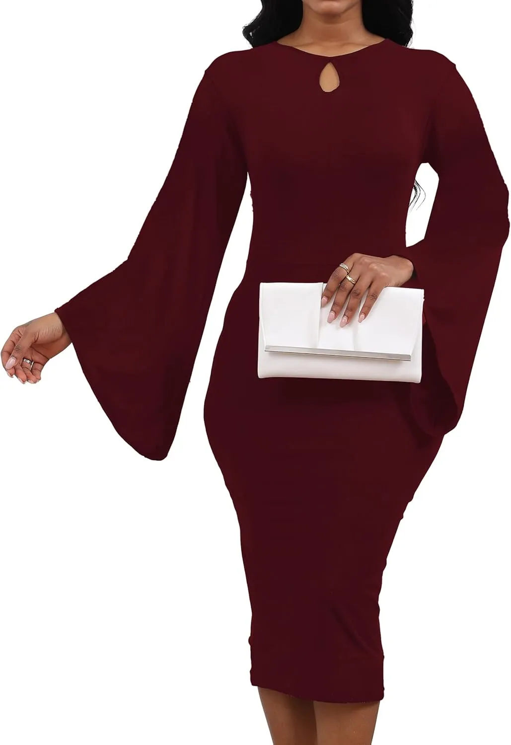 SeNight Women's Elegant Dress Bodycon Work Business Pencil Dresses
