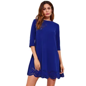 SERENE SCALLOPED BABY DOLL DRESS