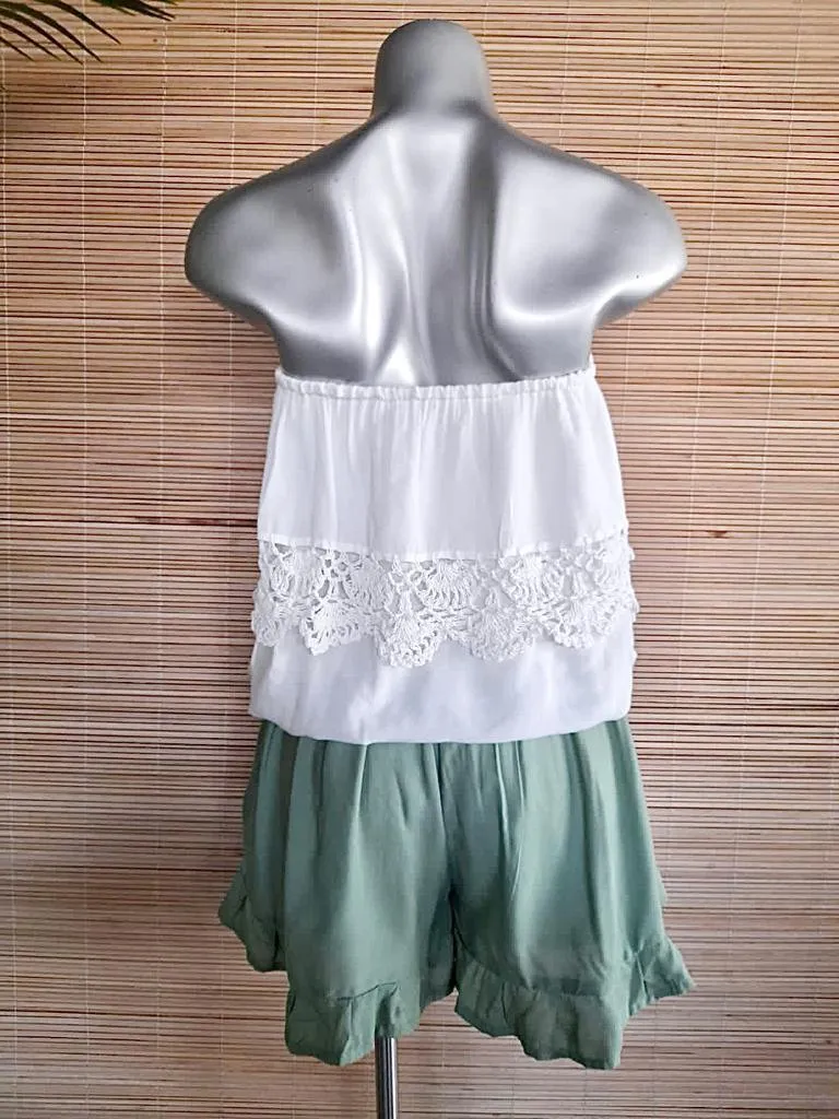 SHORT FROU-FROU New White