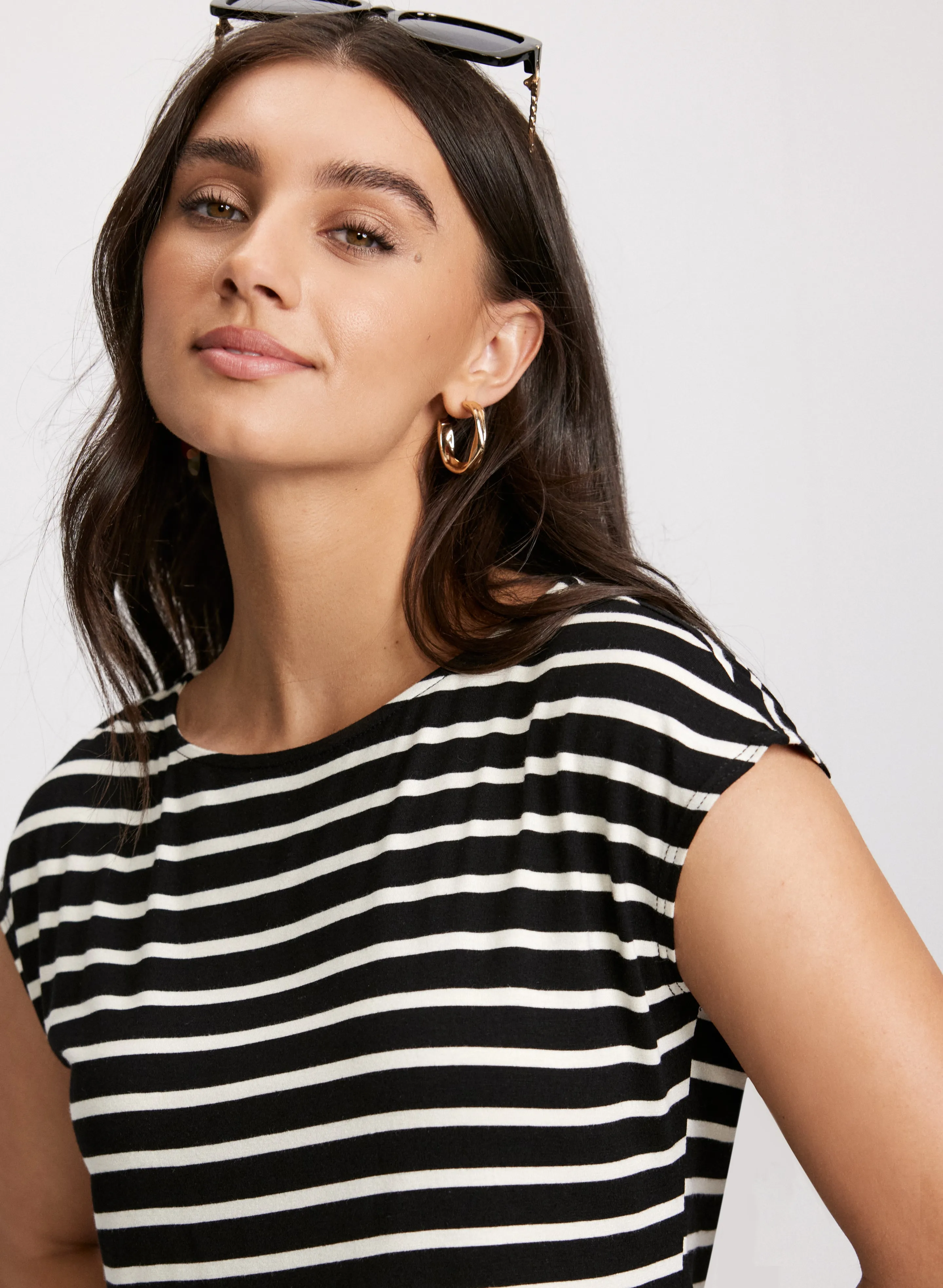 Striped Cap Sleeve Top