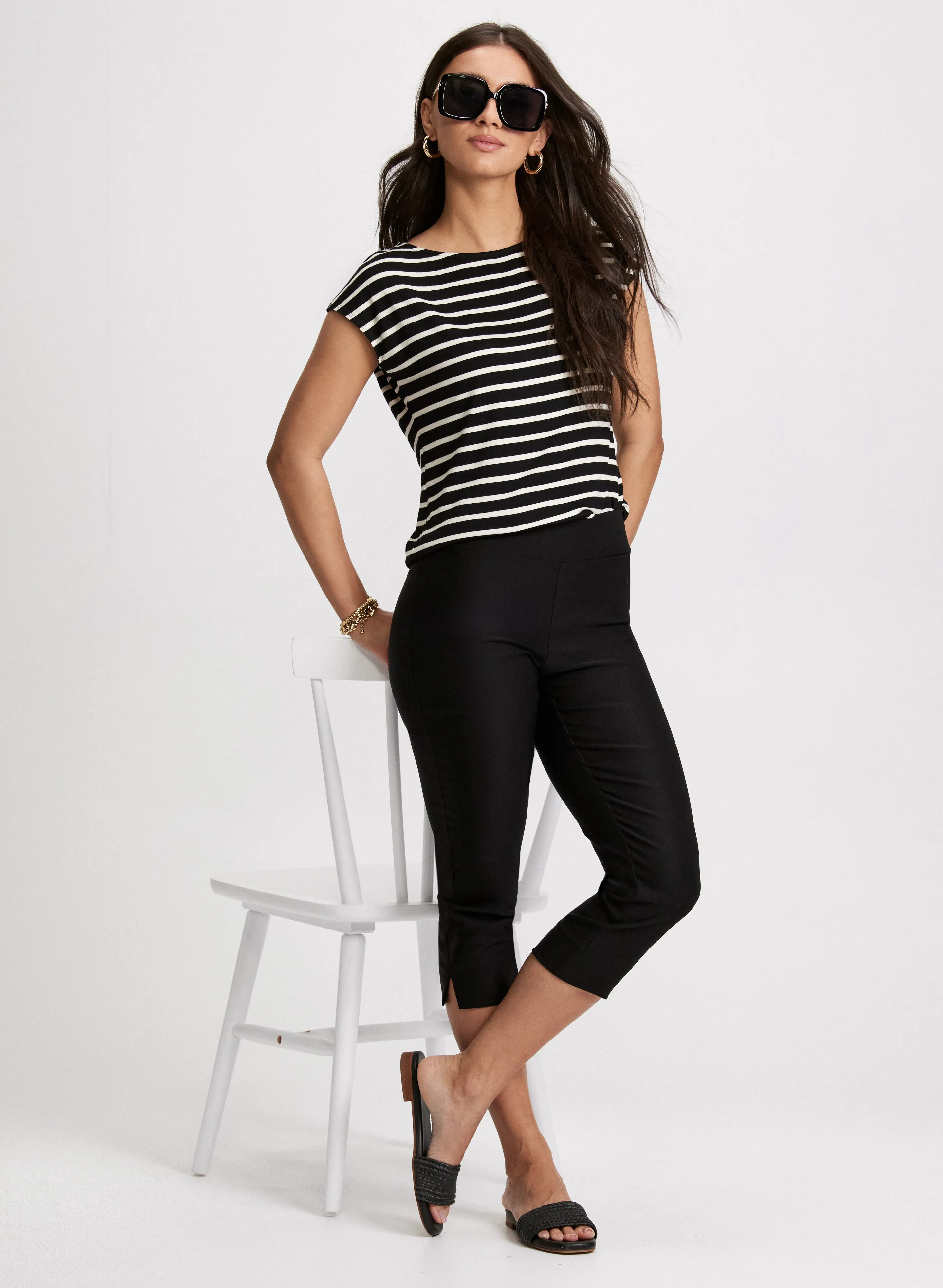 Striped Cap Sleeve Top