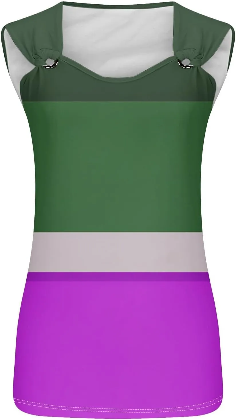 Summer Tank Tops for Women 2025 Color Block Print Casual V Neck Sleeveless Tops Trendy Summer Beach Comfy Tank Top
