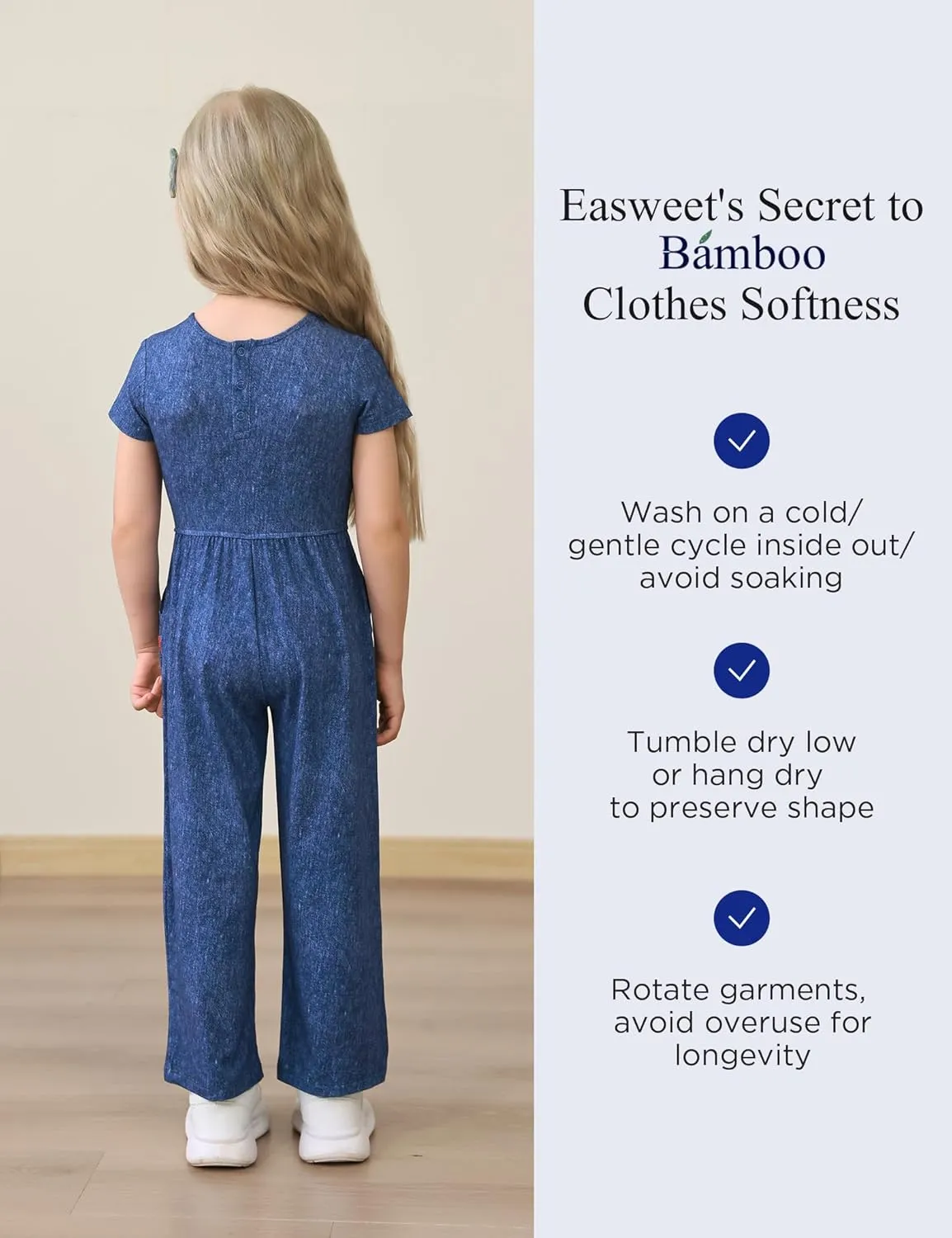 Toddler Girls Rompers Bamboo Viscose Short Sleeve Wide Leg Jumpsuit Summer Outfit