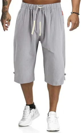 Wankang Men's Linen Shorts Casual Summer Lightweight Drawstring Beach Shorts Relaxed Fit Lounge Hawaii Shorts for Men