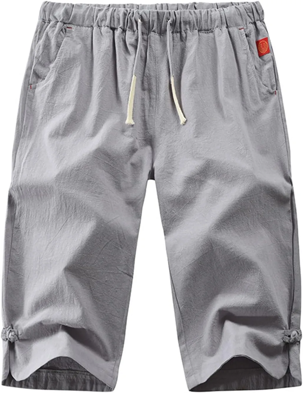 Wankang Men's Linen Shorts Casual Summer Lightweight Drawstring Beach Shorts Relaxed Fit Lounge Hawaii Shorts for Men