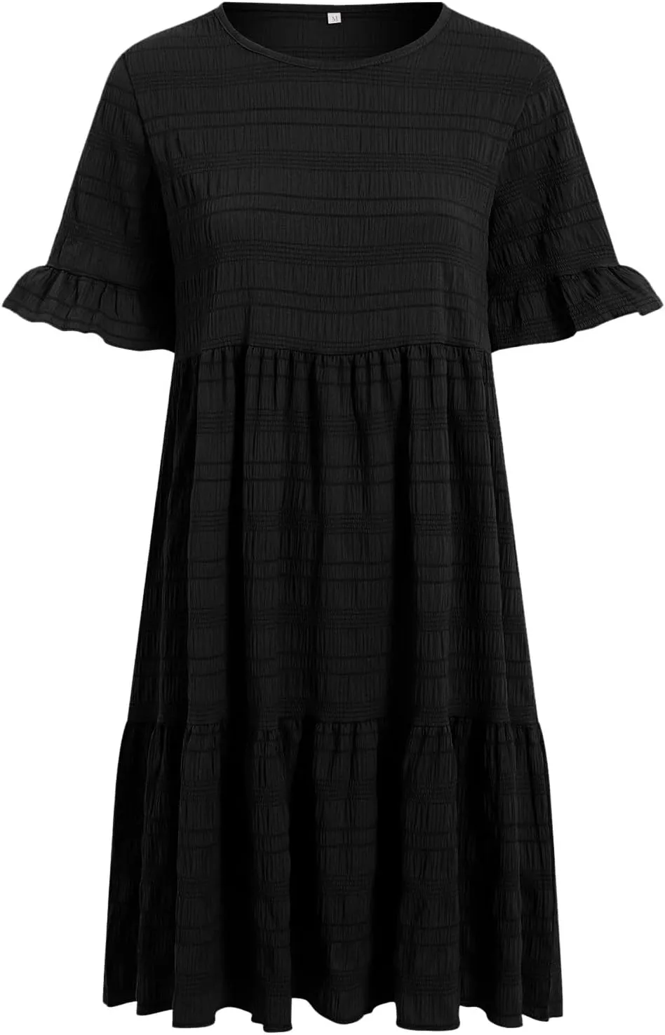 Womens Summer Dresses Fashion 2025 Crewneck Solid Casual Short Sleeve Spring Mini Dress Beach Vacation Dresses