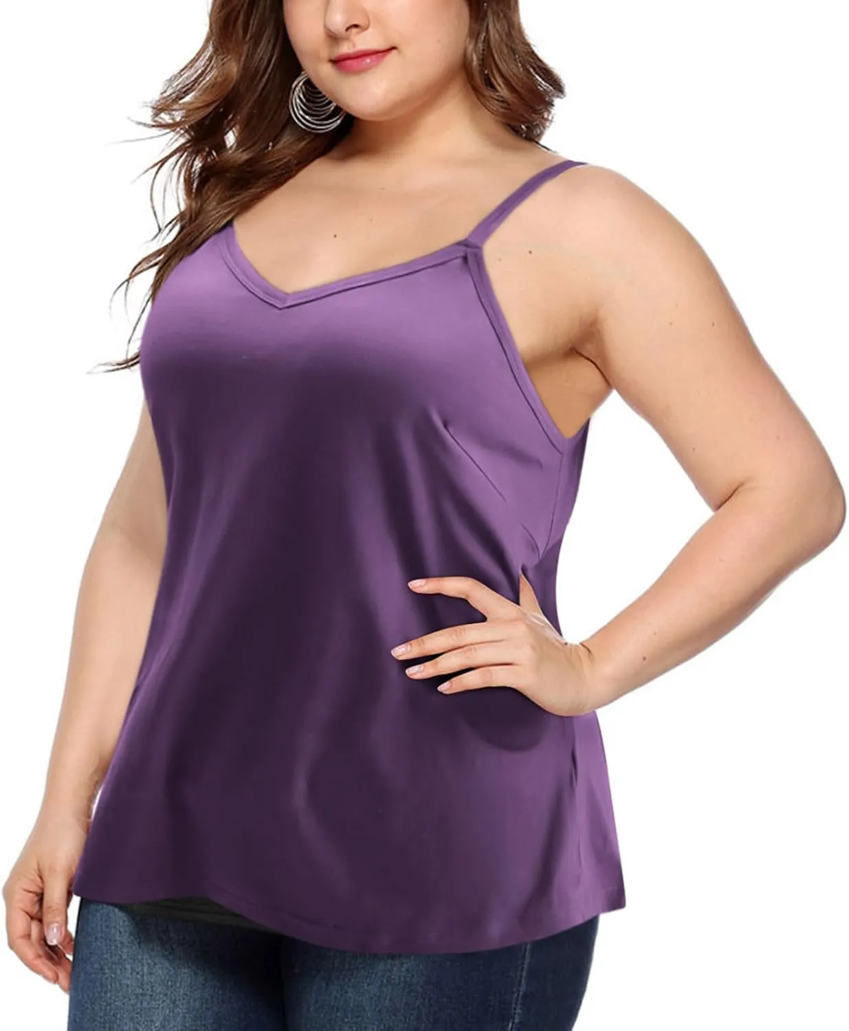 Xiaojmake Women Silk Satin Tank Tops Plus Size 2025 V Neck Adjustable Spaghetti Strap Sleeveless Camisole Summer Basic Shirt